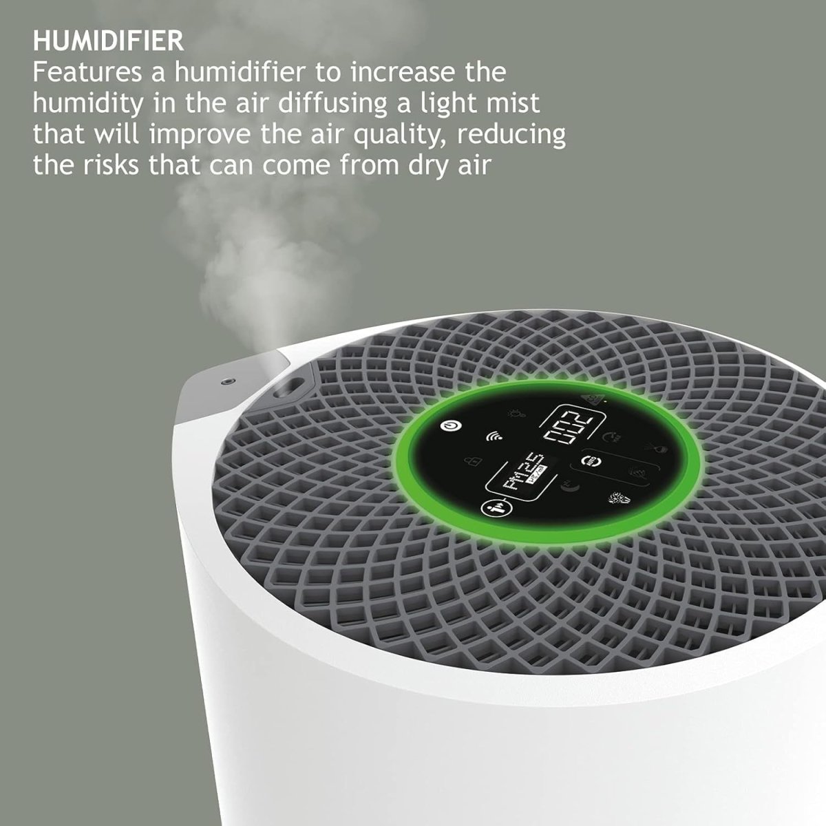 HEPA Air Purifier Humidifier Diffuser 99.97% Allergy Pollen Quiet - Kwikley