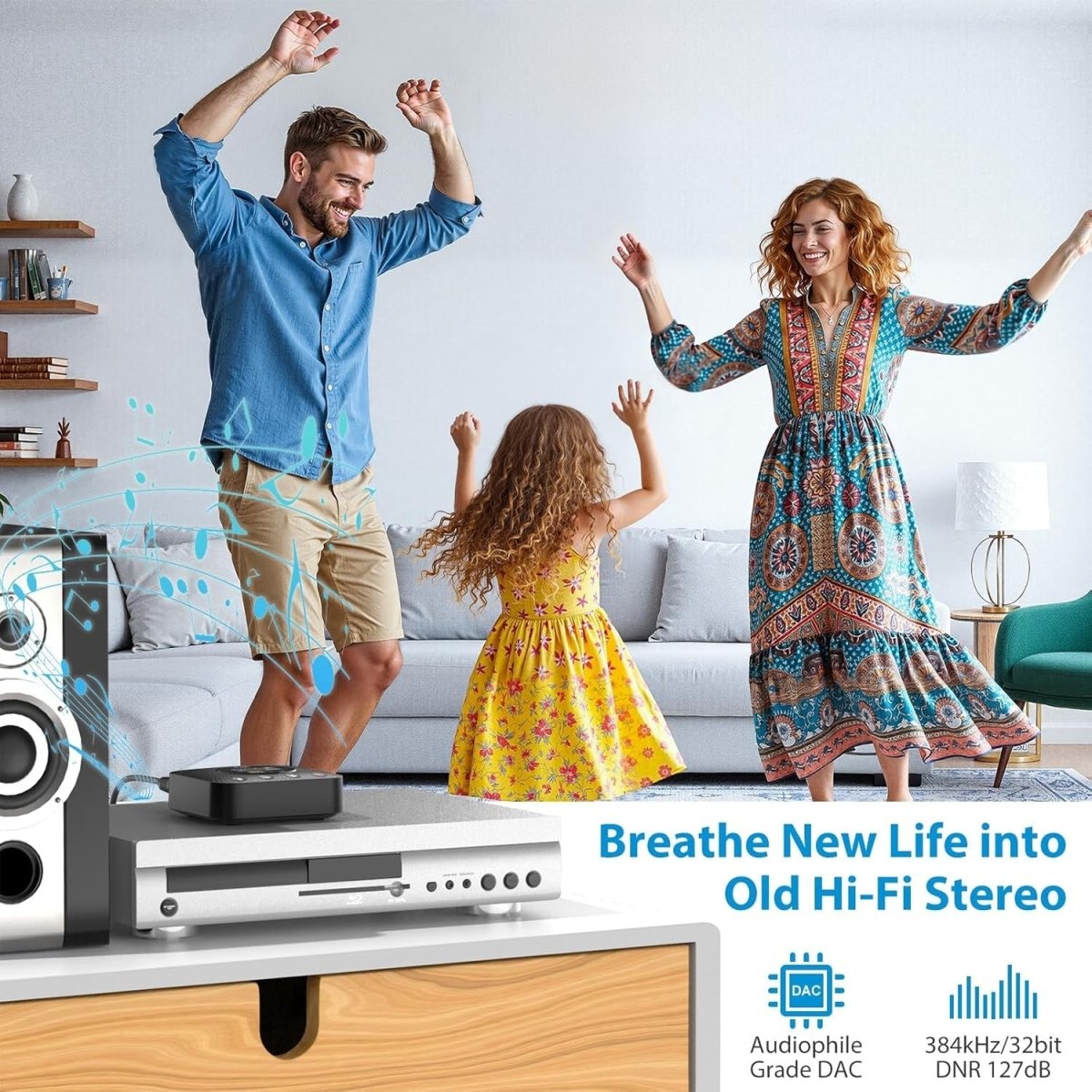 Hi - Res Bluetooth 5.1 Audio Receiver Black OLED LDAC aptX HD DAC - Kwikley