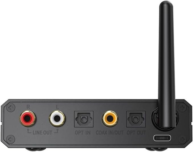 Hi - Res Bluetooth Receiver Black LDAC aptX HD RCA Optical Output - Kwikley