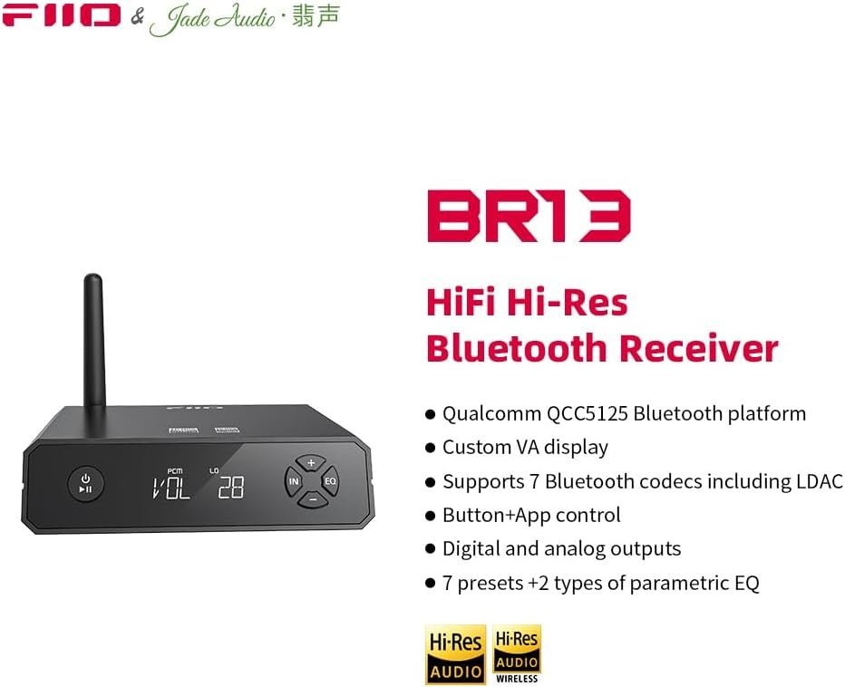 Hi - Res Bluetooth Receiver Black LDAC aptX HD RCA Optical Output - Kwikley
