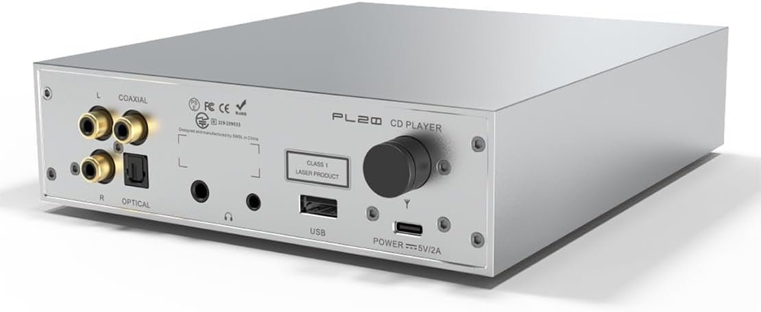 HiFi CD Player Bluetooth DAC USB Ripper Balanced Output Optical Silver - Kwikley