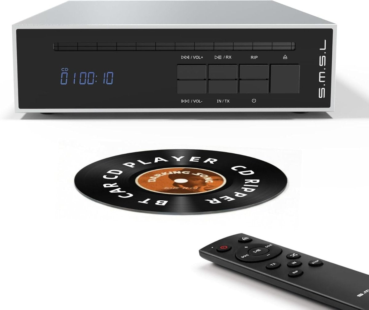 HiFi CD Player Bluetooth DAC USB Ripper Balanced Output Optical Silver - Kwikley