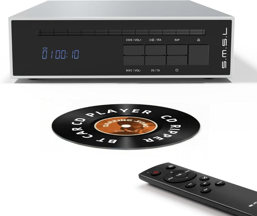 HiFi CD Player Bluetooth DAC USB Ripper Balanced Output Optical Silver - Kwikley