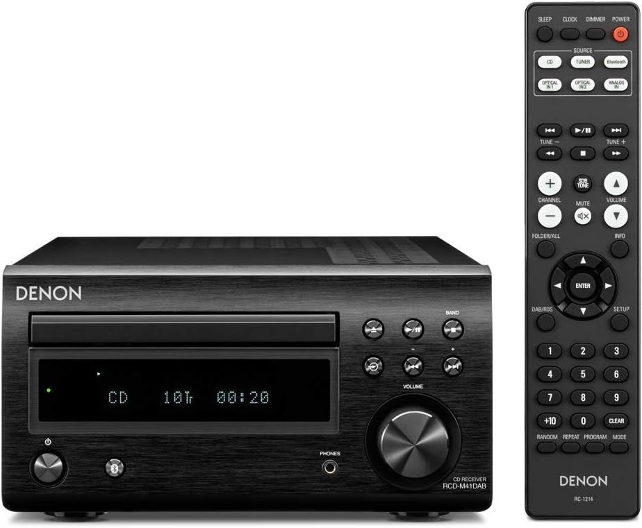 HiFi Receiver CD Player Bluetooth DAB+ FM 2x30W Optical Inputs Black - Kwikley