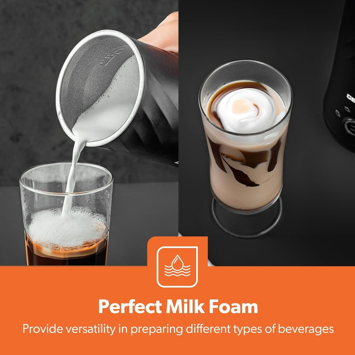High - Capacity Filter Coffee Maker & Milk Frother Set | 600W Fast Brew | 750ml - Kwikley