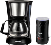 High - Capacity Filter Coffee Maker & Milk Frother Set | 600W Fast Brew | 750ml - Kwikley