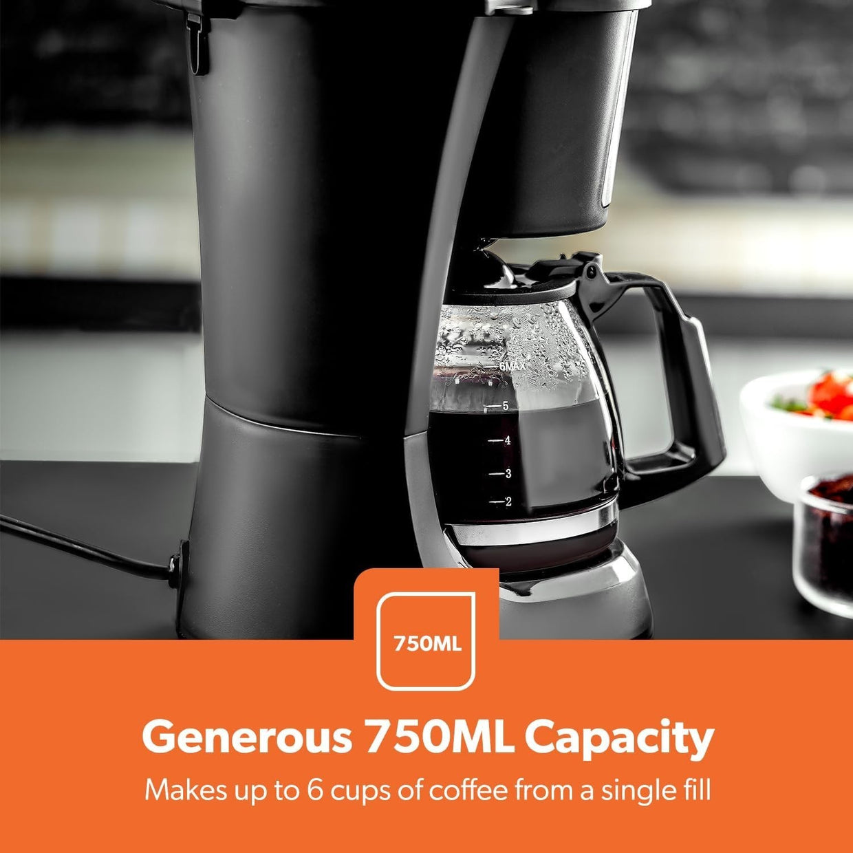 High - Capacity Filter Coffee Maker & Milk Frother Set | 600W Fast Brew | 750ml - Kwikley