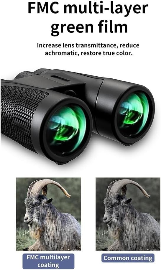 High Power 12x42 Binoculars HD Waterproof FMC Lens for Bird Watching Travel - Kwikley