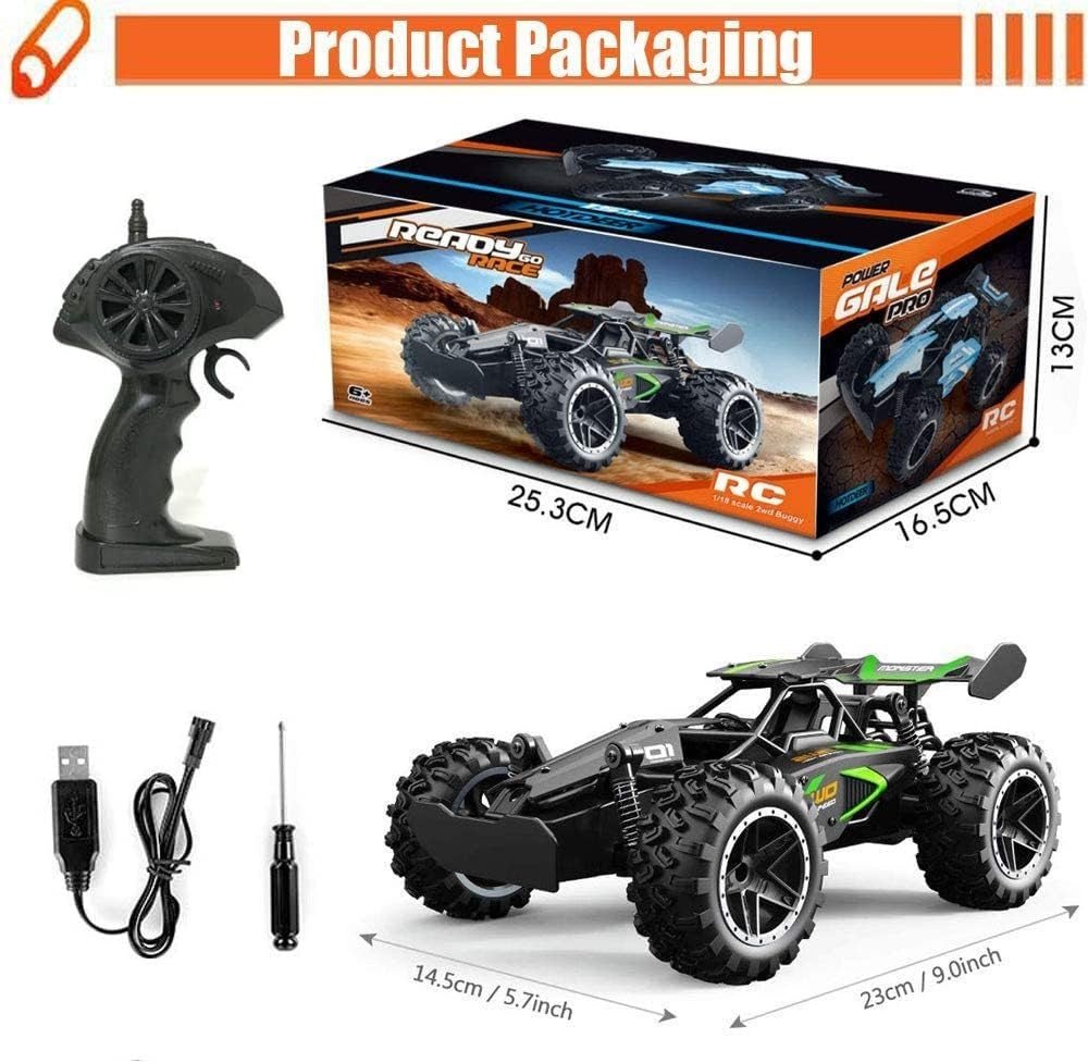 High Speed RC Car 15KMH+ Rechargeable Off - Road Buggy Truck 2.4GHz Dual Battery K - Kwikley