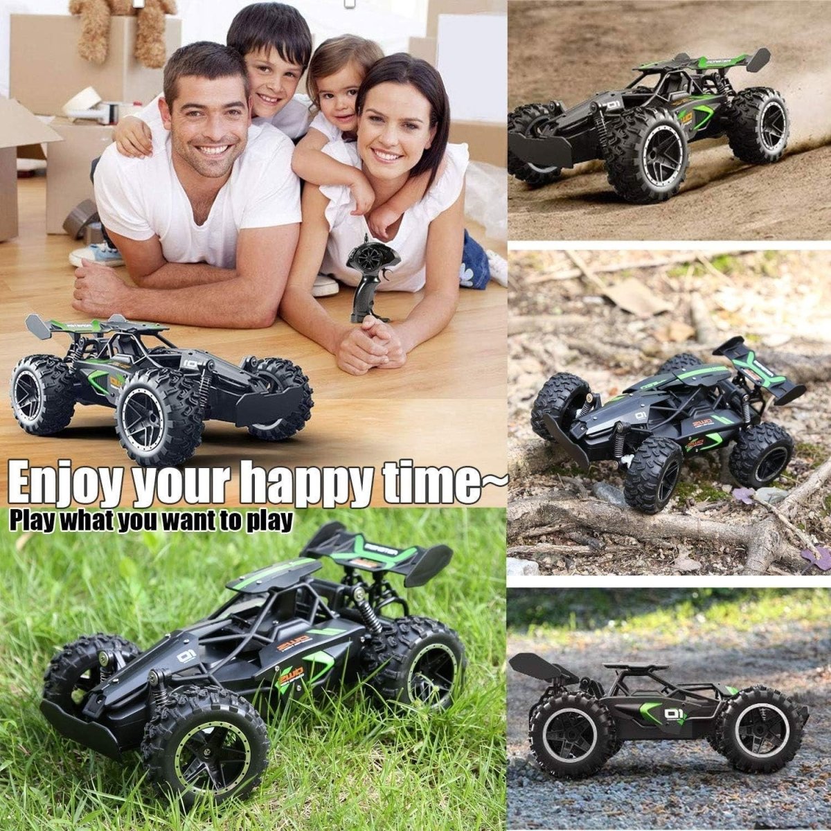High Speed RC Car 15KMH+ Rechargeable Off - Road Buggy Truck 2.4GHz Dual Battery K - Kwikley