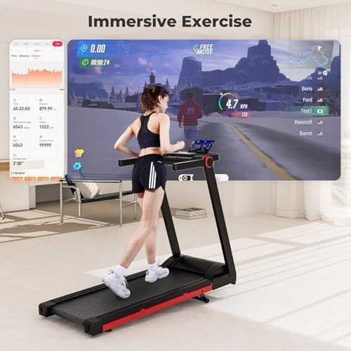 Home Foldable Treadmill 1 - 16km/h Incline Smart Fitness Machine 158kg Load - Kwikley