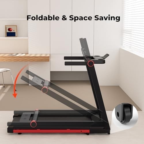 Home Foldable Treadmill 1 - 16km/h Incline Smart Fitness Machine 158kg Load - Kwikley