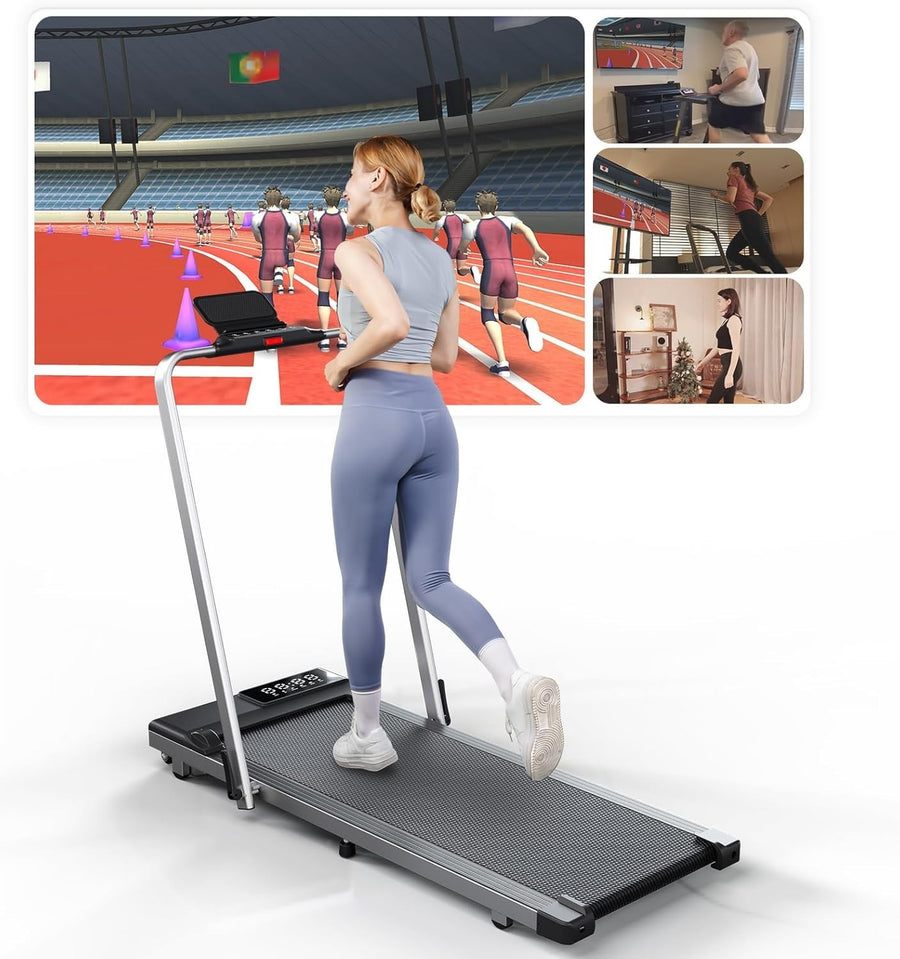 Home Folding Treadmill 12KPH with App, Walking Running & Smart Features - Kwikley