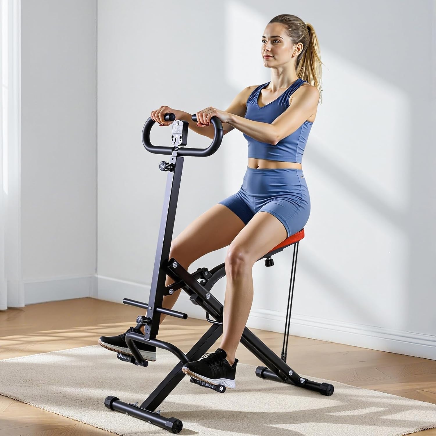 Home Squat & Row Trainer Foldable Glute Leg Machine with Adjustable Resistance - Kwikley