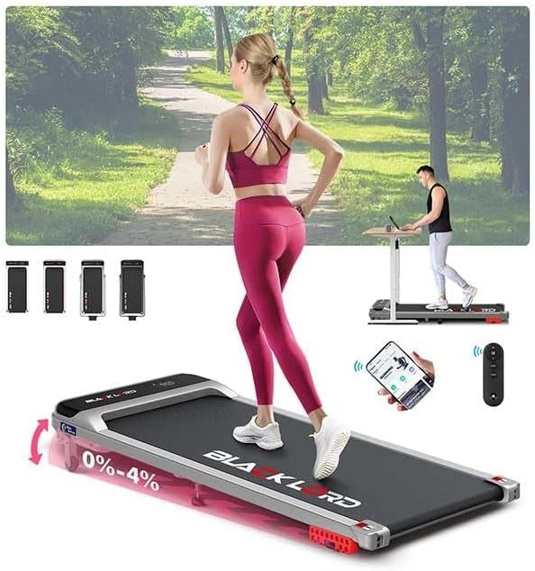 Home Treadmill 3.2HP 4% Incline LED Display Bluetooth Portable - Kwikley