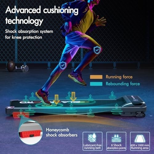Home Treadmill 3.2HP 4% Incline LED Display Bluetooth Portable - Kwikley