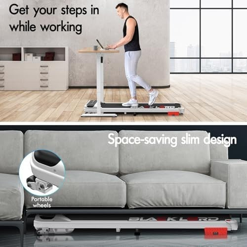 Home Walking Treadmill 3.2HP 4% Incline LED Display Bluetooth Portable - Kwikley