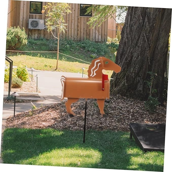 Horse Mailbox for Garden | Iron Postbox Outdoor Decor | Farmhouse Letter Box - Kwikley