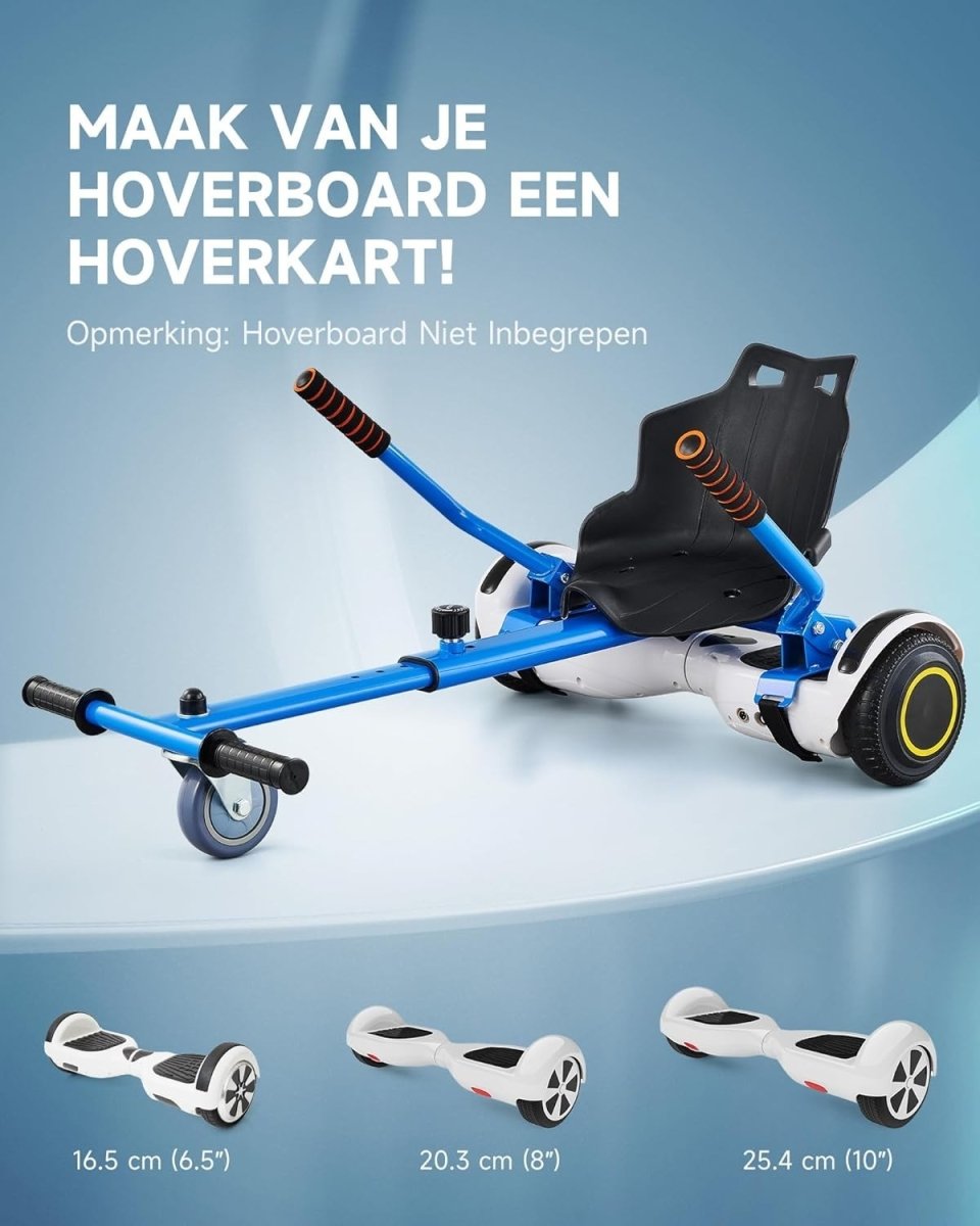 Hoverkart Attachment Seat for 6.5 8 10 Inch Hoverboard Blue Adjustable - Kwikley