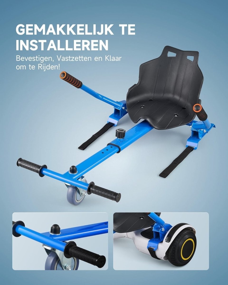 Hoverkart Attachment Seat for 6.5 8 10 Inch Hoverboard Blue Adjustable - Kwikley
