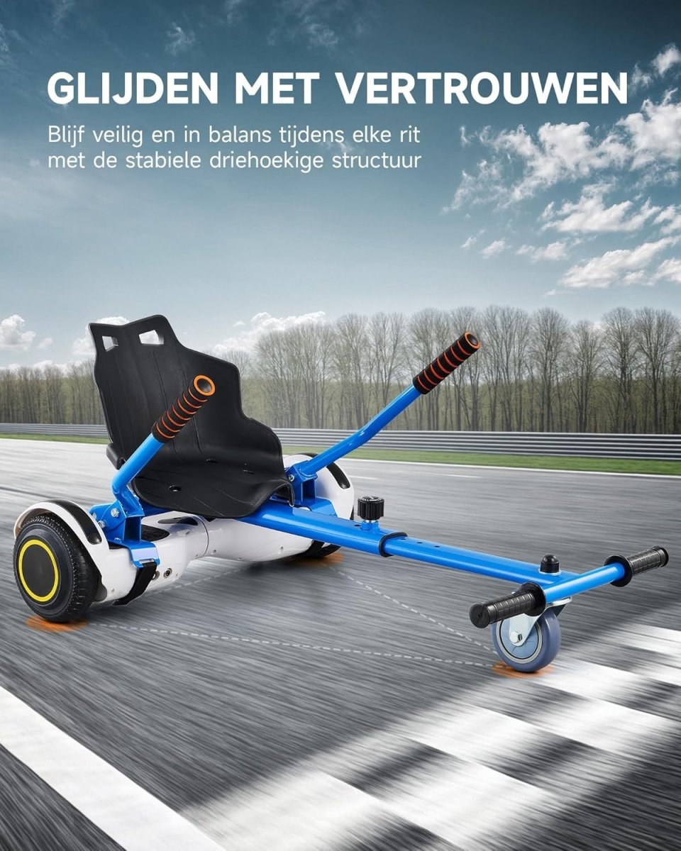 Hoverkart Attachment Seat for 6.5 8 10 Inch Hoverboard Blue Adjustable - Kwikley