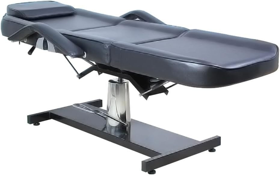 Hydraulic Adjustable Beauty Bed 3 - Section Massage Table Rotating Chair Black - Kwikley