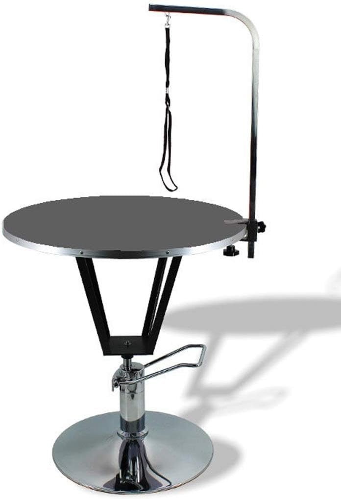 Hydraulic Dog Grooming Table Adjustable Height Folding Round Non Top - Kwikley