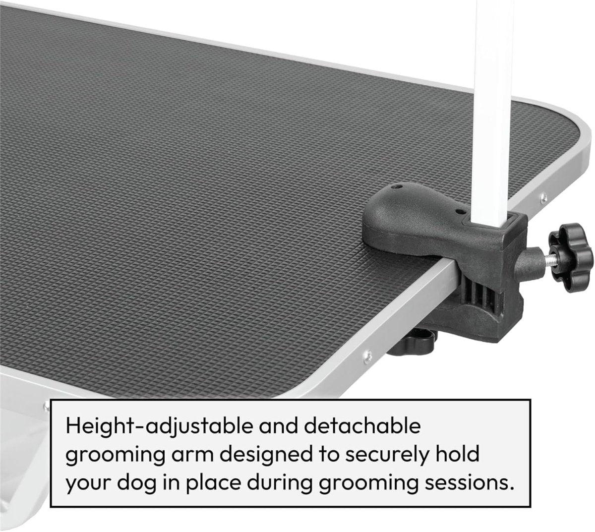 Hydraulic Dog Grooming Table Adjustable Height Non Slip Top with Arm - Kwikley