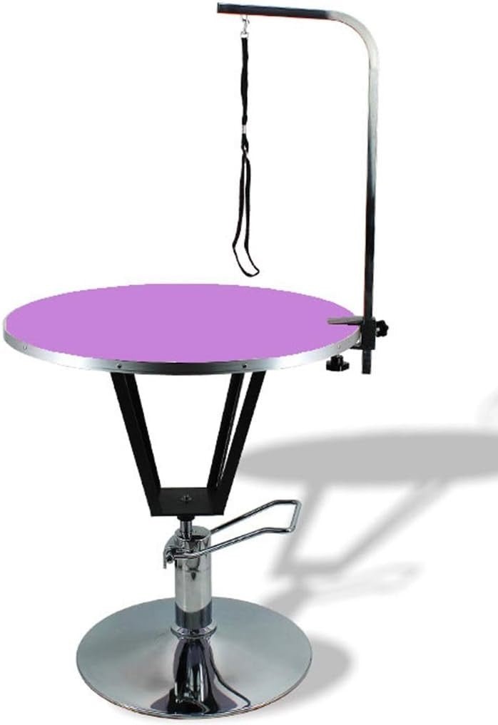 Hydraulic Grooming Table Adjustable Height Folding Round Non Slip Top - Kwikley