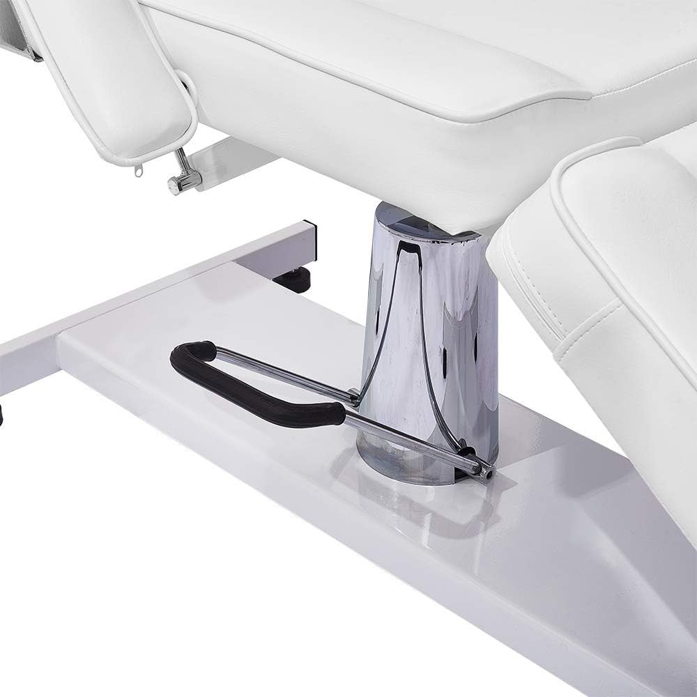 Hydraulic Massage Table 360° Rotating Adjustable Beauty Salon Tattoo Bed White - Kwikley