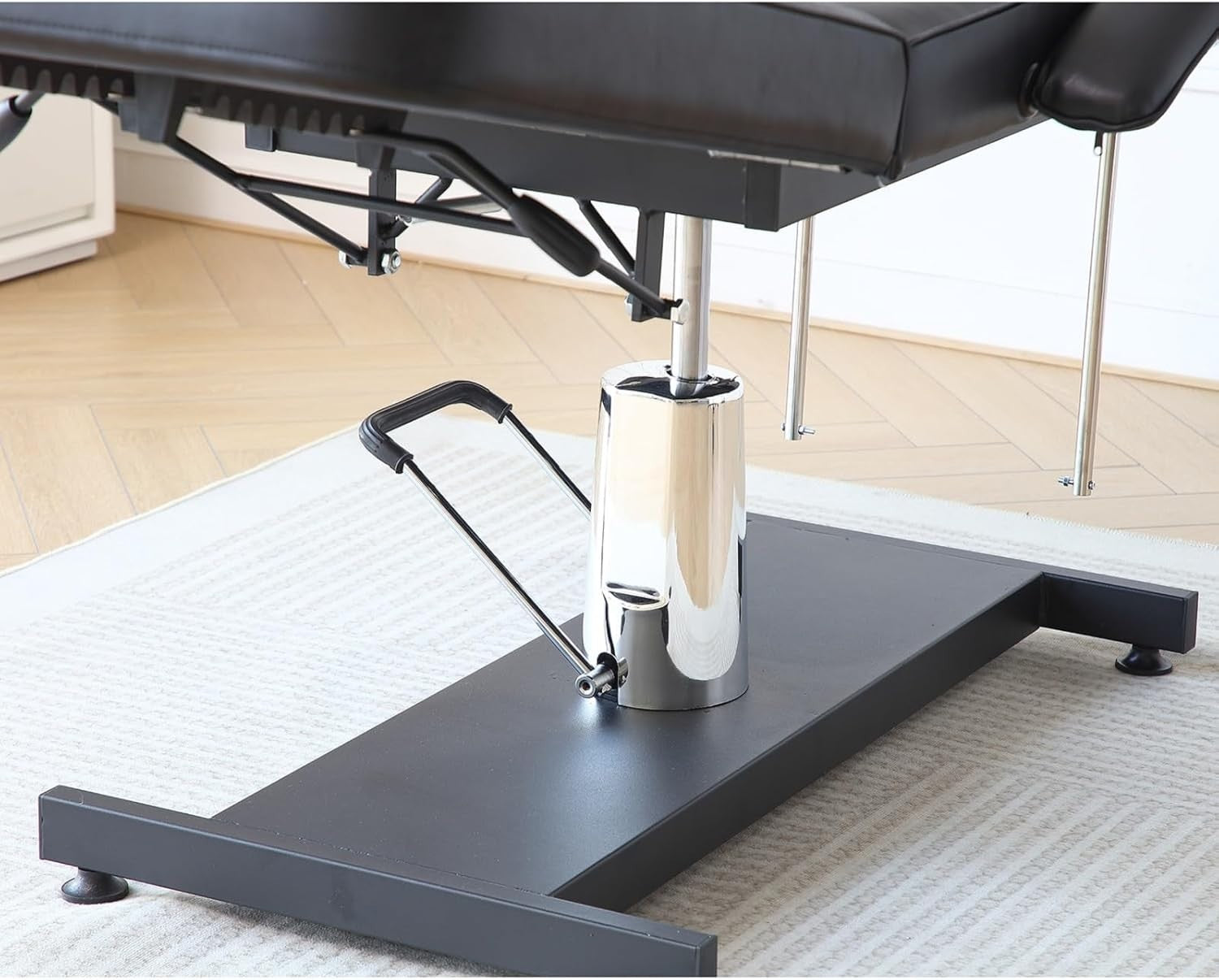 Hydraulic Massage Table 360° Swivel Adjustable Beauty Bed w/ Stool Black - Kwikley