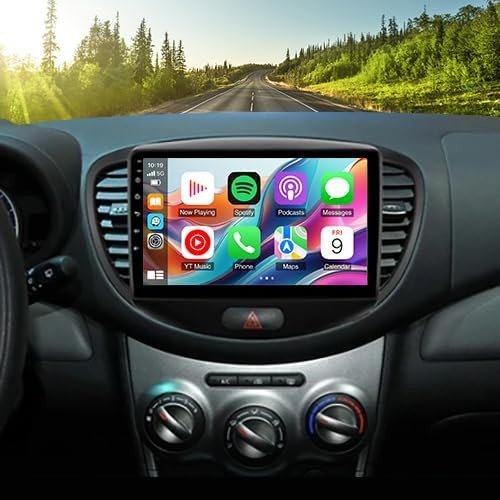 Hyundai i10 2007 - 2013 Car Stereo Double Din – 9" Android Touchscreen, Black - Kwikley