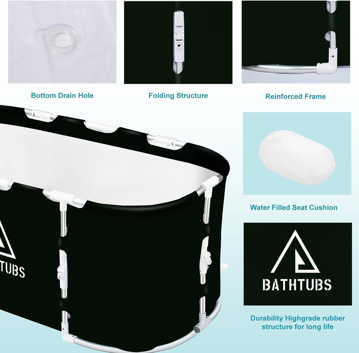 Ice Bath Tub for Athletes | Portable Foldable Hot & Cold Plunge Spa Tub - Kwikley