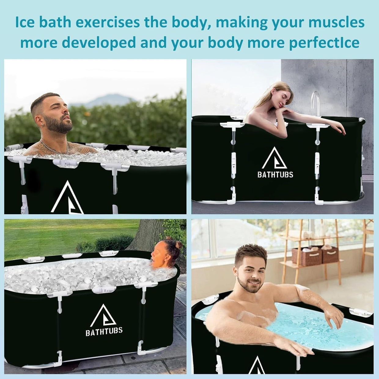 Ice Bath Tub for Athletes | Portable Foldable Hot & Cold Plunge Spa Tub - Kwikley