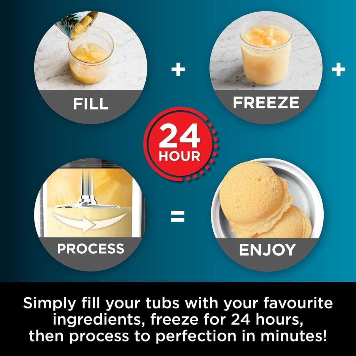 Ice Cream Maker Machine 7 Programs 2L Frozen Desserts With Extra Tubs - Kwikley