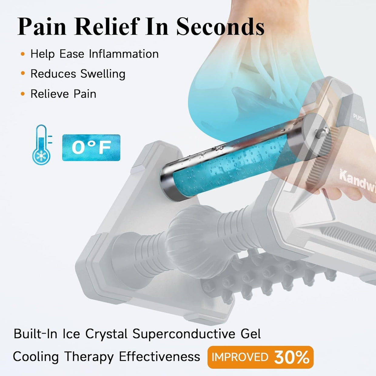 Ice Therapy Foot Massager for Plantar Fasciitis, Pain Relief & Circulation - Kwikley