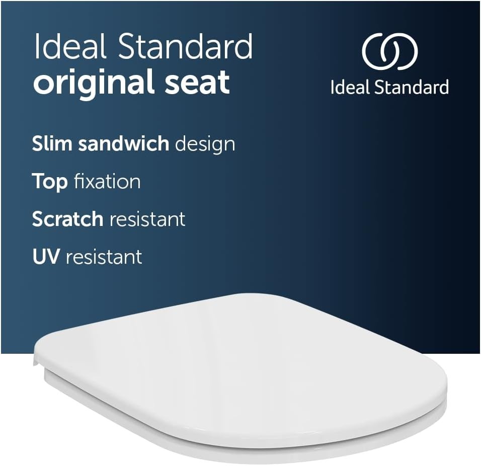 I.Life A Toilet Seat White Wall - Mounted Compatible Metal Hinges - Kwikley
