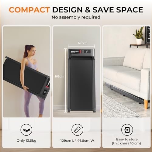 Incline Walking Pad 2.5HP Under Desk Treadmill 6km/h Quiet Portable Home Office - Kwikley