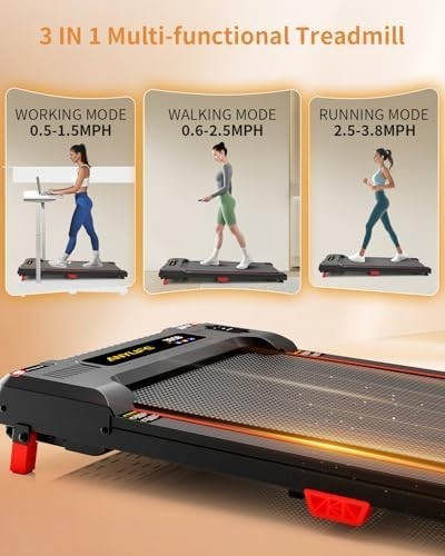 Incline Walking Pad Treadmill 330lb Capacity 2.5HP Under Desk Portable - Kwikley
