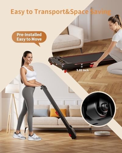 Incline Walking Pad Treadmill 330lb Capacity 2.5HP Under Desk Portable - Kwikley