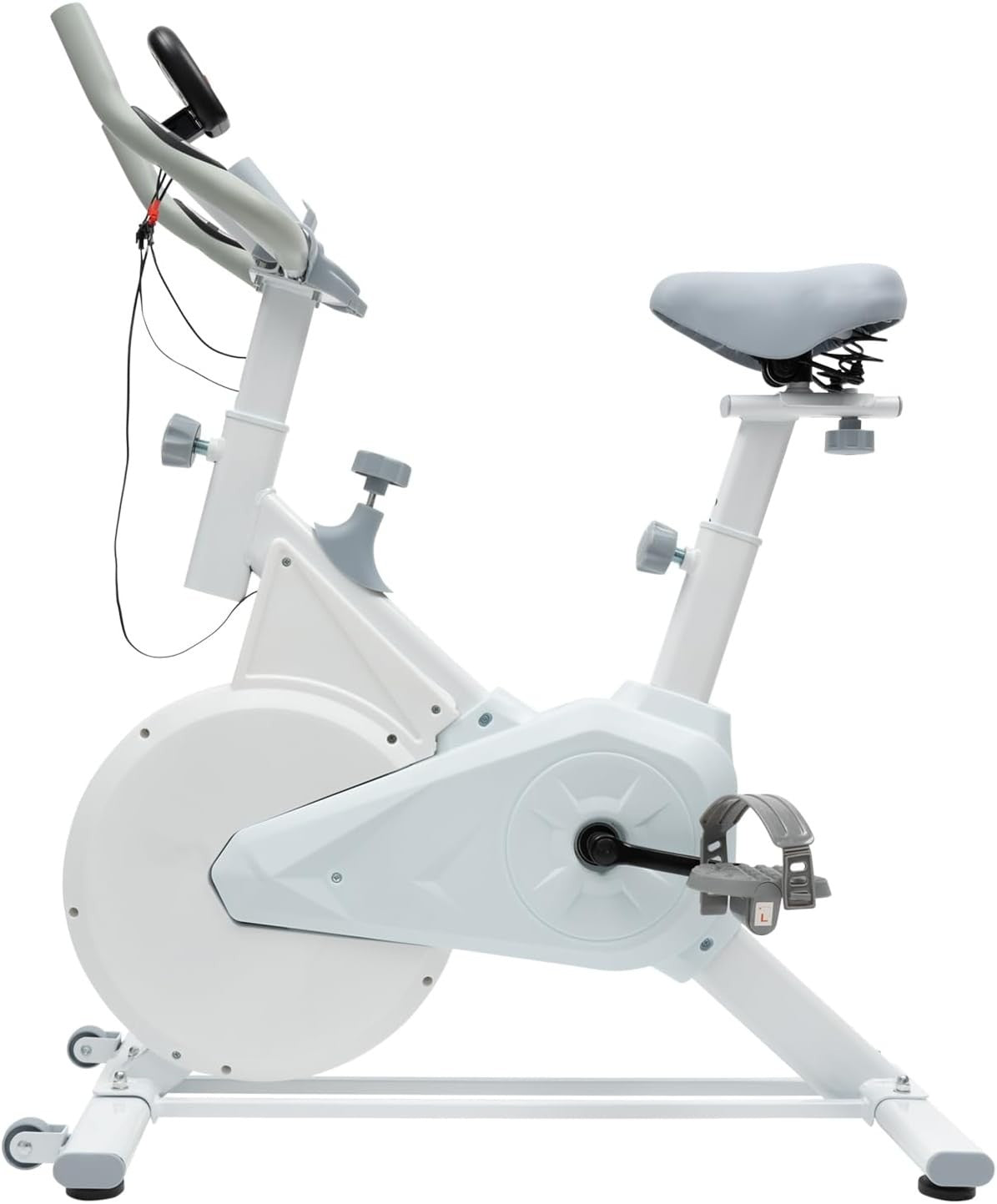 Indoor Cycling Bike w/ 4kg Flywheel, Silent Wool Brake, LCD Monitor, 80kg Cap - Kwikley