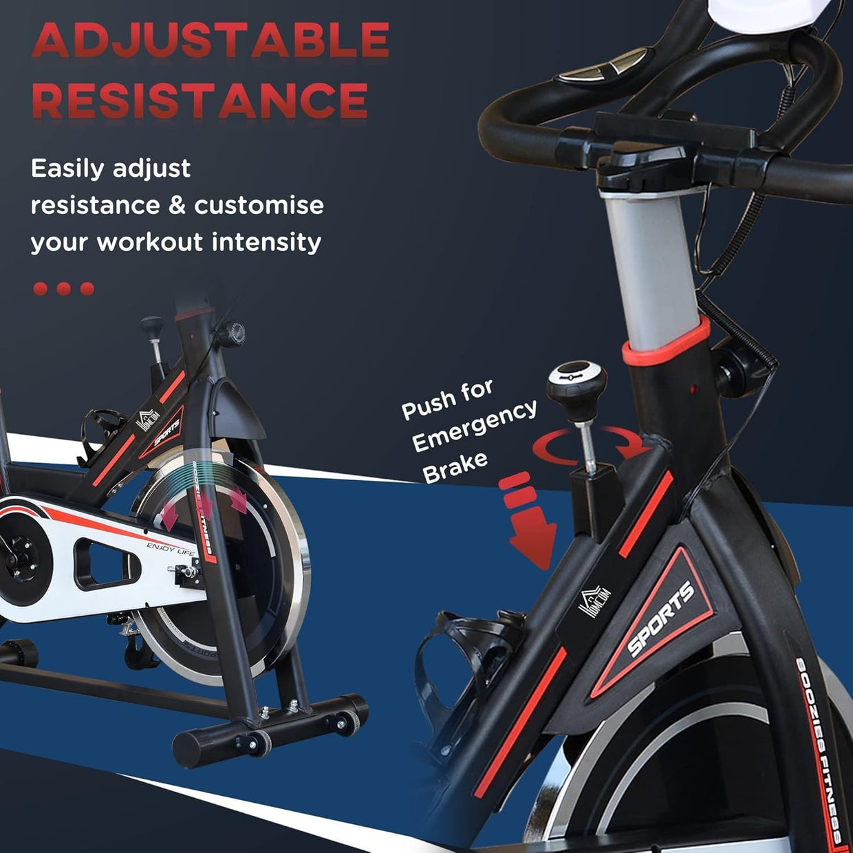 Indoor Cycling Exercise Bike 8kg Flywheel Quiet Belt Drive LCD Pulse Sensor - Kwikley
