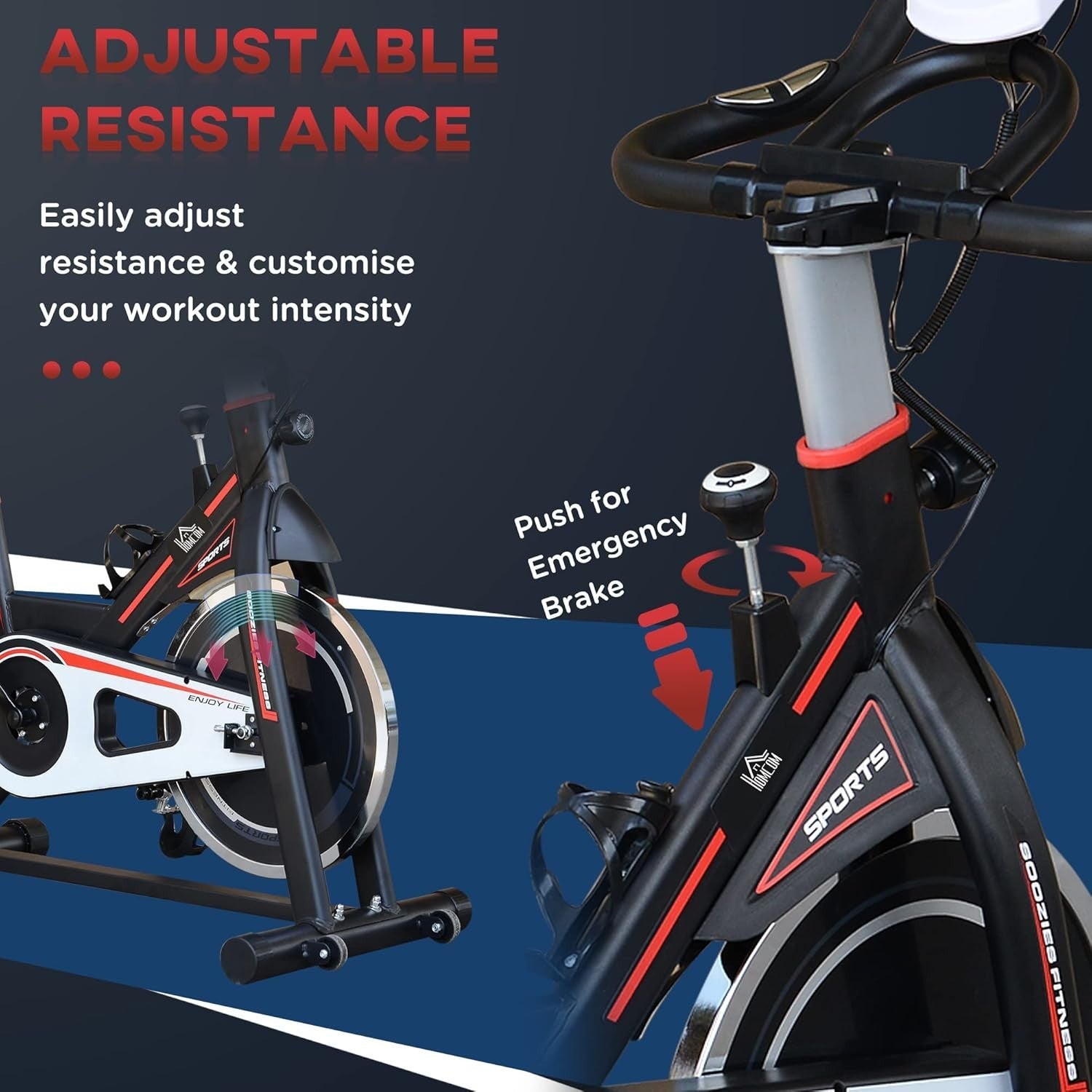 Indoor Cycling Exercise Bike 8kg Flywheel Quiet Belt Drive LCD Pulse Sensor - Kwikley