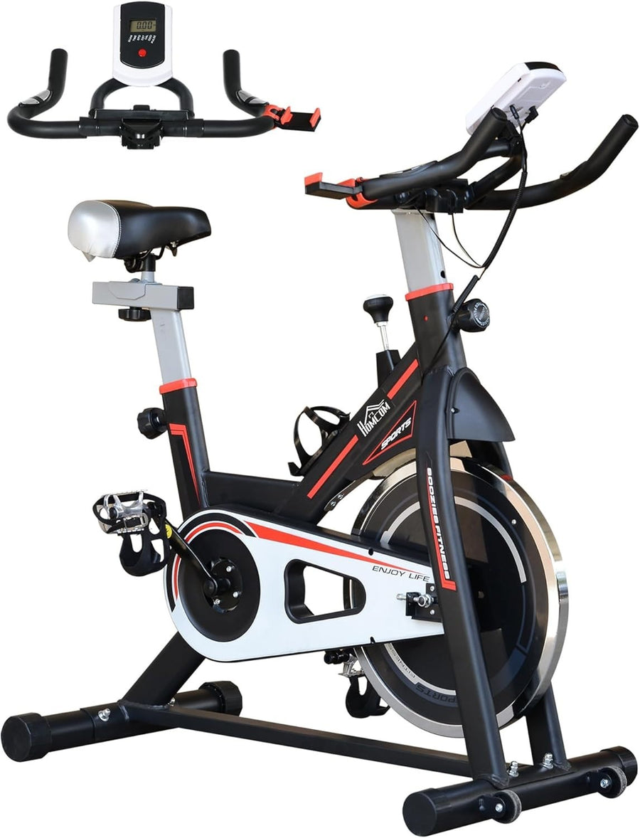Indoor Cycling Exercise Bike 8kg Flywheel Quiet Belt Drive LCD Pulse Sensor - Kwikley