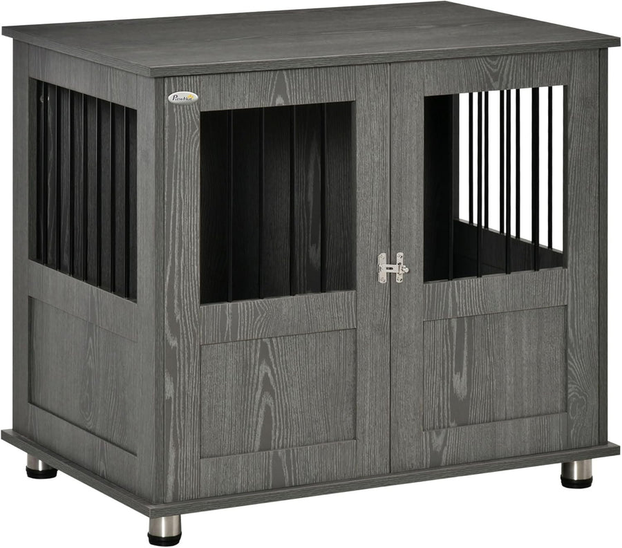 Indoor Dog Crate Furniture with Magnetic Door – End Table Kennel 85x55x75cm - Kwikley