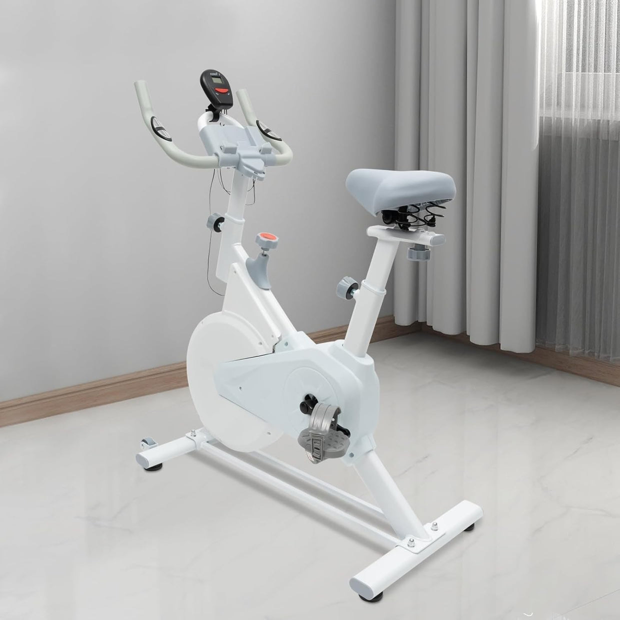 Indoor Exercise Bike w/ Adjustable Resistance, Silent Brake & 8.8lb Flywheel - Kwikley