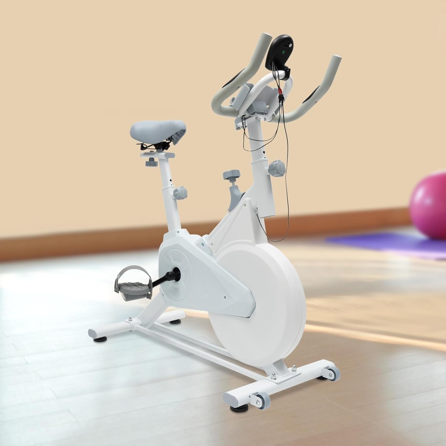 Indoor Exercise Bike w/ Adjustable Resistance, Silent Brake & 8.8lb Flywheel - Kwikley