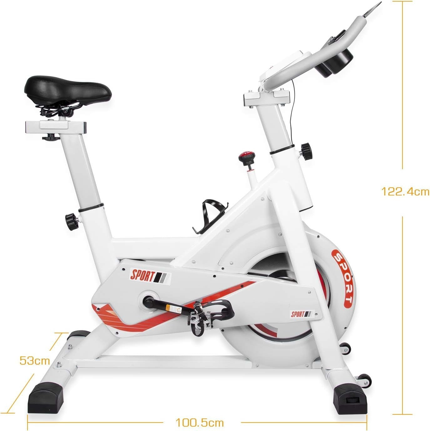 Indoor Exercise Bike w/ LCD Display, Adjustable Seat & Quiet Belt Drive, 330lb - Kwikley