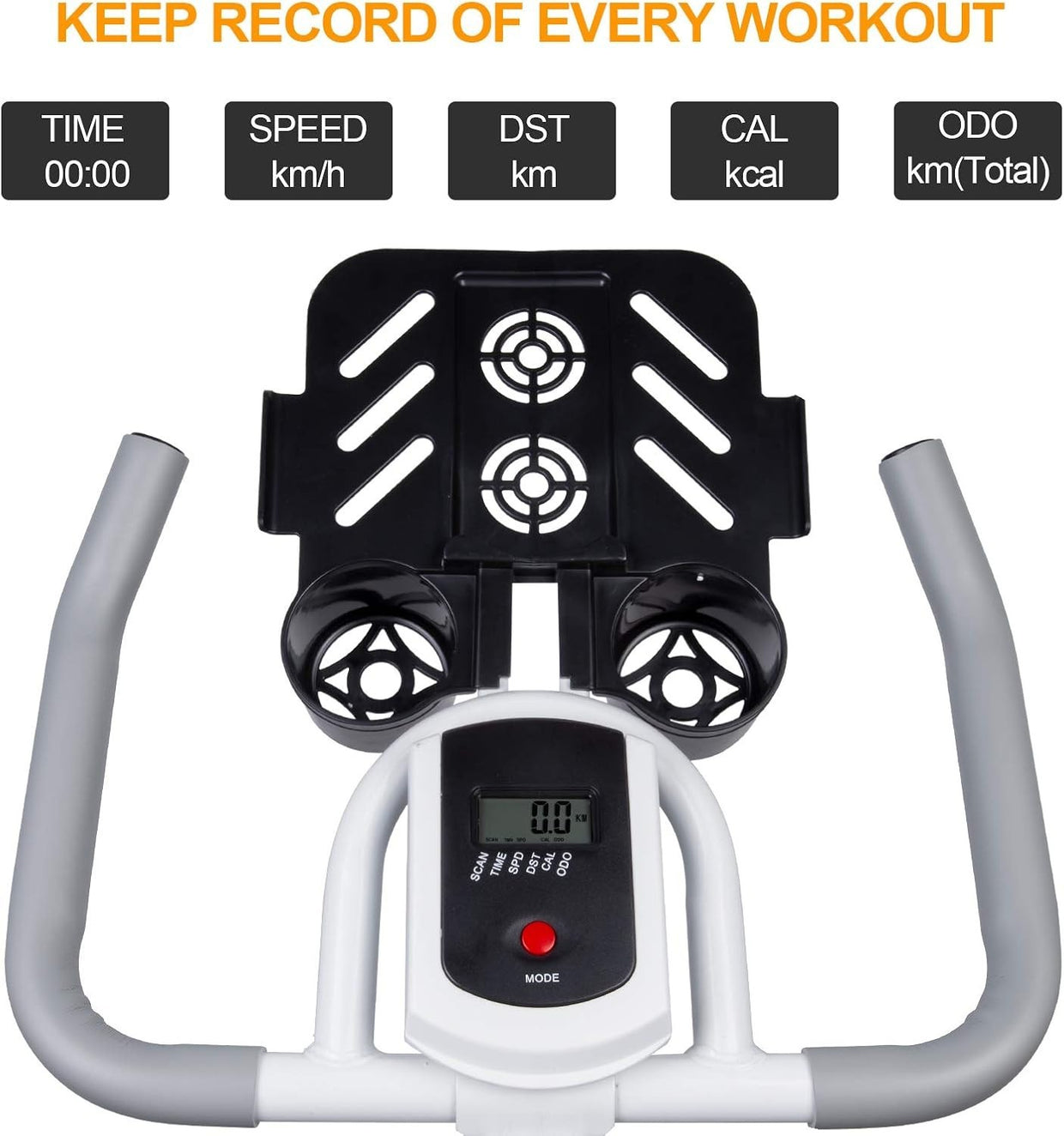 Indoor Exercise Bike w/ LCD Display, Adjustable Seat & Quiet Belt Drive, 330lb - Kwikley