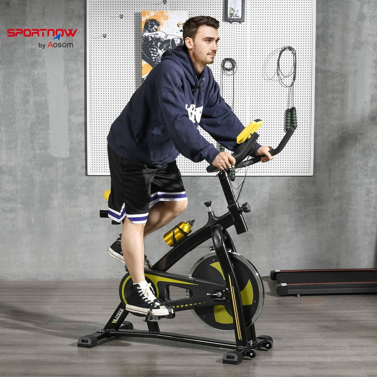 Indoor Exercise Bike w/ LCD Monitor, Heart Rate Sensor & 8kg Flywheel - Kwikley
